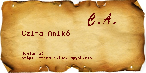 Czira Anikó névjegykártya
